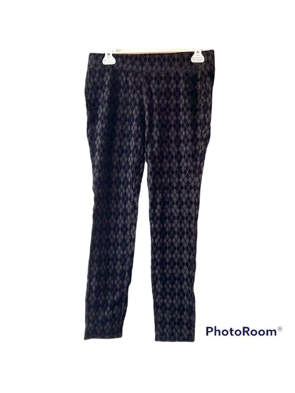 One 5 ONE Black Diamond Patterned Leggings Size Small